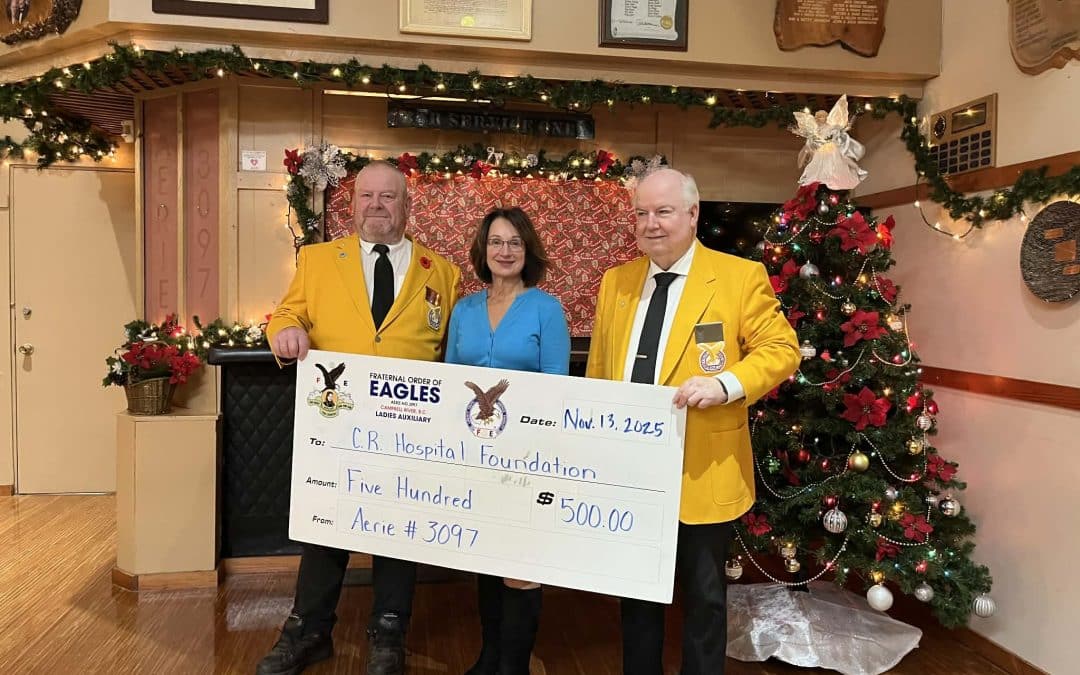 Thank you Eagle Aerie #3097 for your donation!