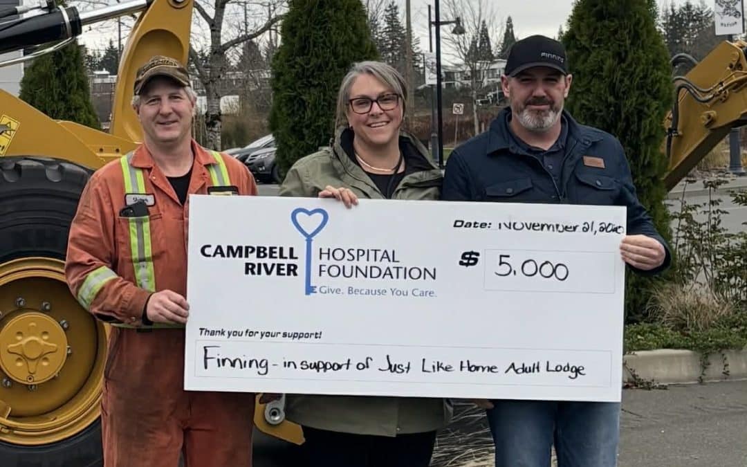 Finning Canada Gives to the Just Like Home Adult Lodge.
